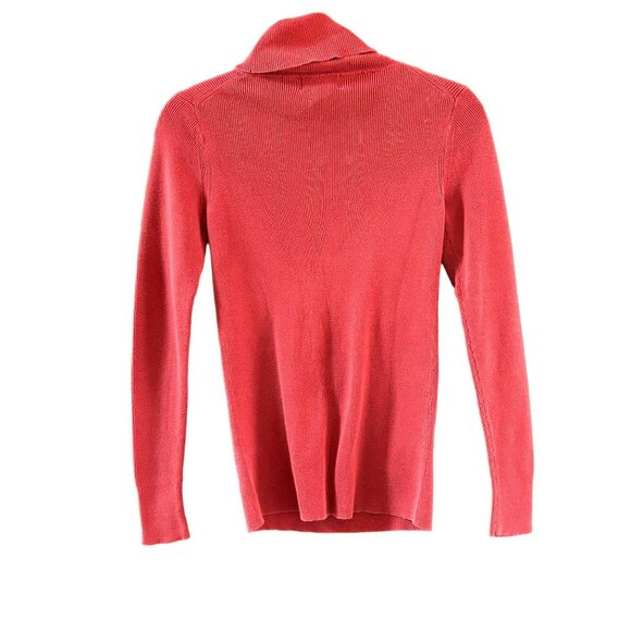 Vintage Polo Jeans Co Ralph Lauren Ribbed Red Knit Turtleneck Sweater Small - Picture 4 of 4